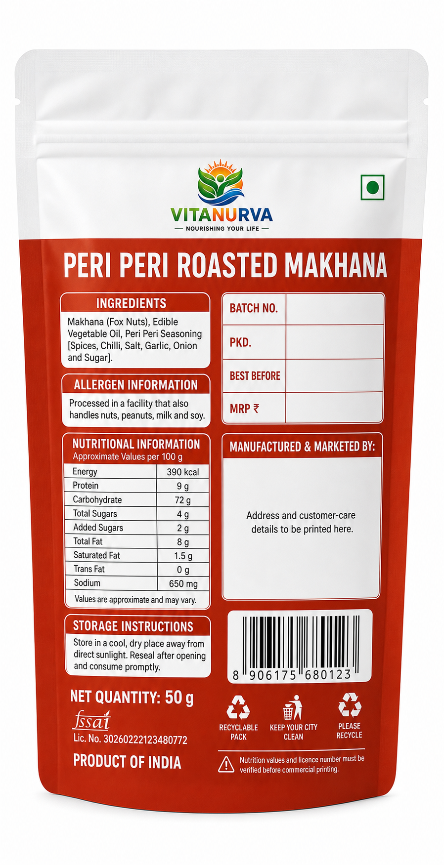 Peri Peri Roasted Makhana - Image 3